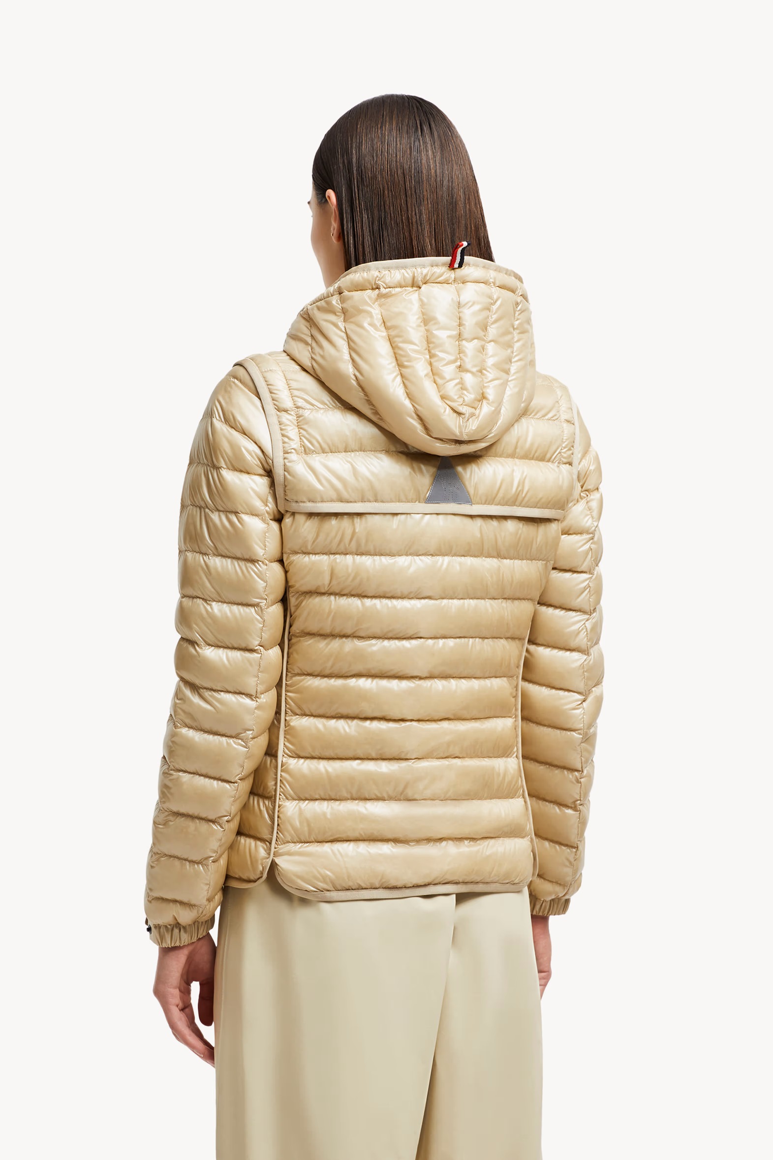 Plumífero corto con capucha 2 en 1 Karura Mujer Beige Arena Moncler 5